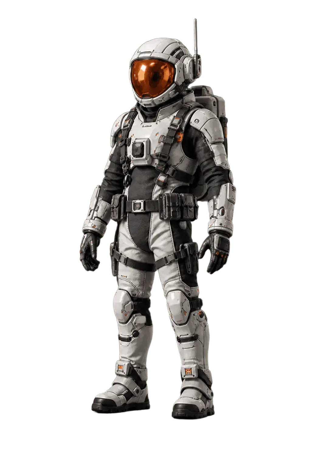 Astronaut figure isolated on a transparent background